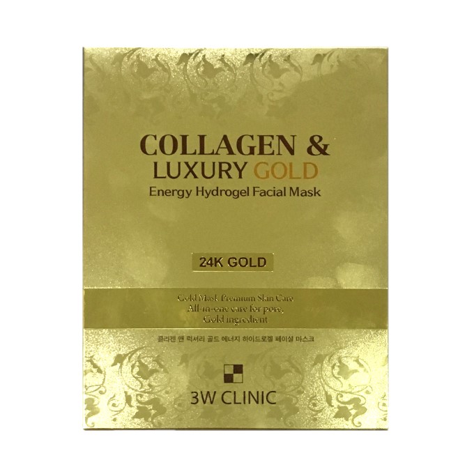 Photos - Facial Mask 3W Clinic  Collagen & Luxury Gold Energy Hydrogel  - 30g 