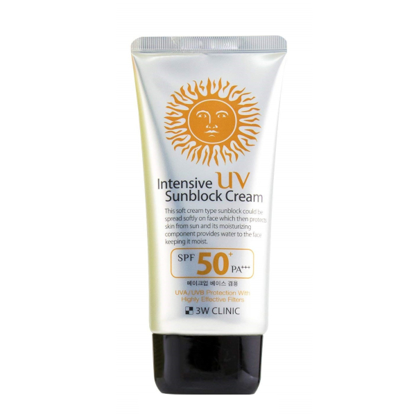 Photos - Cream / Lotion 3W Clinic  Intensive UV Sunblock Cream SPF50+ PA+++ - 70ml 