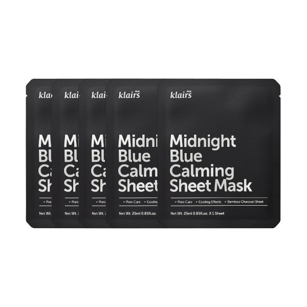 Dear, Klairs - Midnight Blue Calming Sheet Mask - 5pezzi