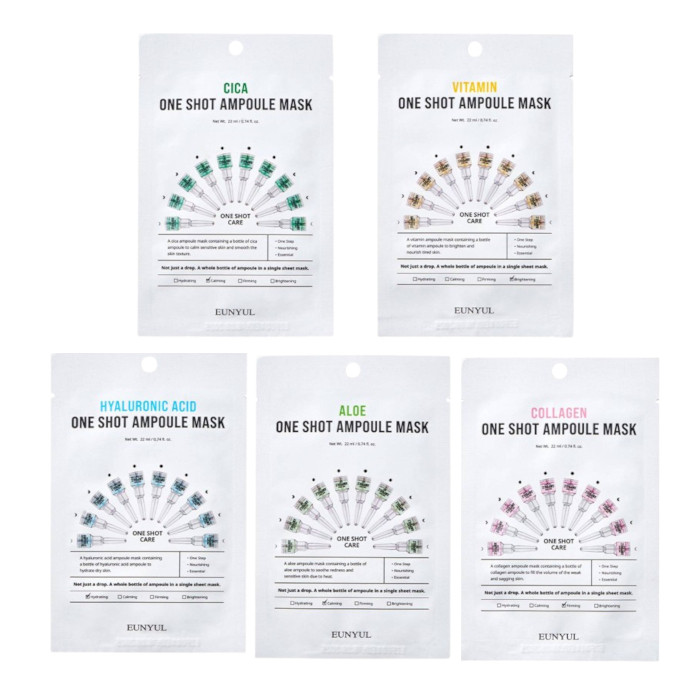 EUNYUL - One Shot Ampoule Mask 5pcs Set