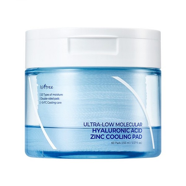 Isntree - Ultra-Low Molecular Hyaluronic Acid Zinc Cooling Pad - 60ea