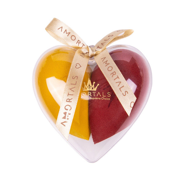 AMORTALS - Beauty Blender Set - Heart Shape BB Sponge (Yellow & Red) - 2pcs