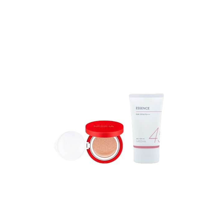 MISSHA - All Around Safe Block Essence Sun SPF45 PA+++ - 50ml X MISSHA - Velvet Finish Cushion SPF50+ PA+++ - 15g - 23