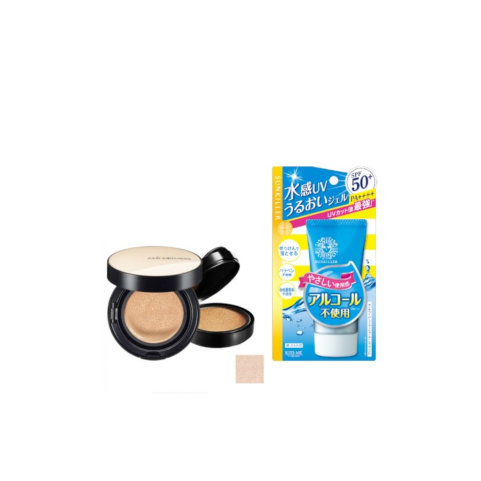 ISEHAN - Kiss Me Sunkiller Perfect Water Essence SPF50+ PA++++ - 50g X Jung Saem Mool - Essential Skin Nuder Cushion - 14g+14g - Fair-Light