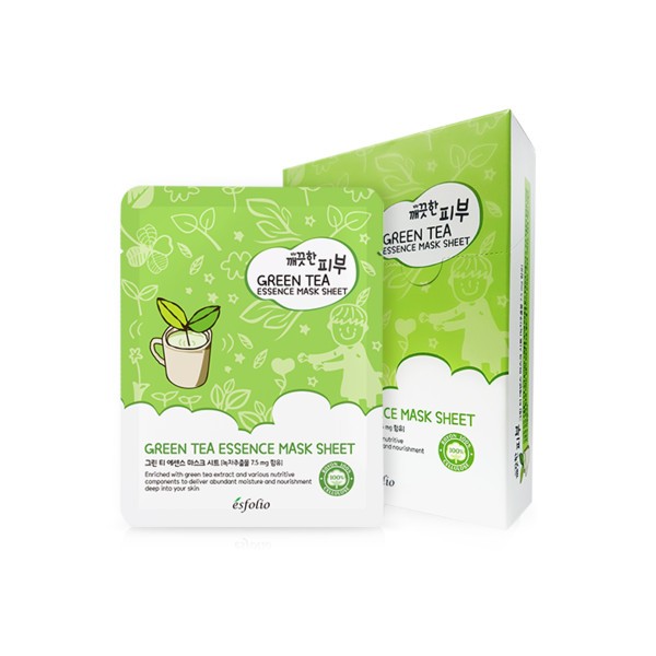 esfolio - Pure Skin Green Tea Essence Mask Sheet - 25ml X 10pcs
