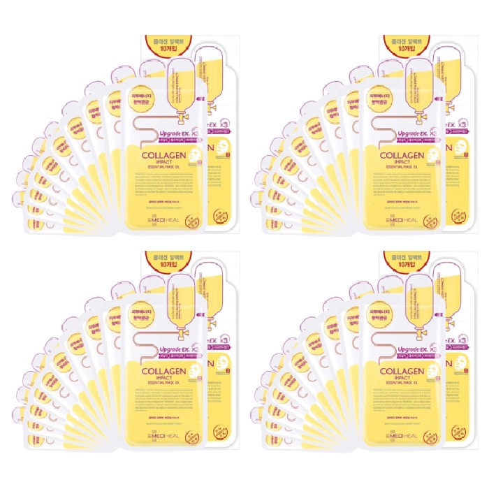 Mediheal Upgrade x3 Collagen Impact Essential Mask - 10pc (4ea) Set