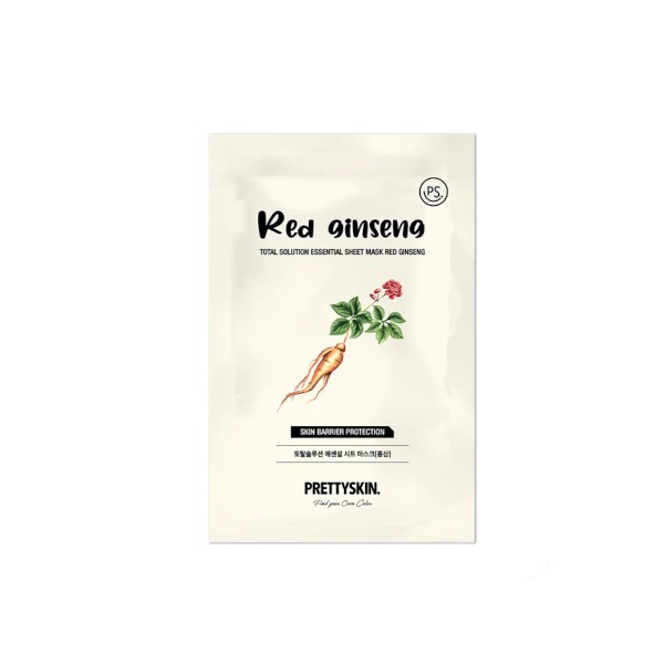 Pretty Skin - Total Solution Essential Sheet Mask - Red Ginseng - 1pezzo