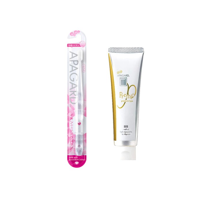 APAGARD - Premio Toothpaste - 53g (1ea) + APAGARD - Crystal Toothbrush - 1pc - Random Color (1ea) Set