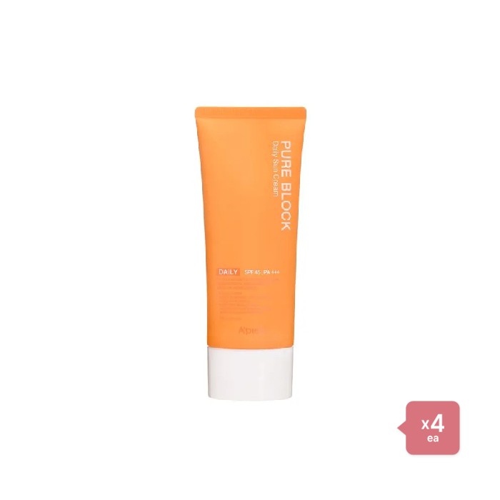 A'PIEU - Pure Block Natural Daily Sun Cream SPF45 PA+++ - 100ml (4ea) Set