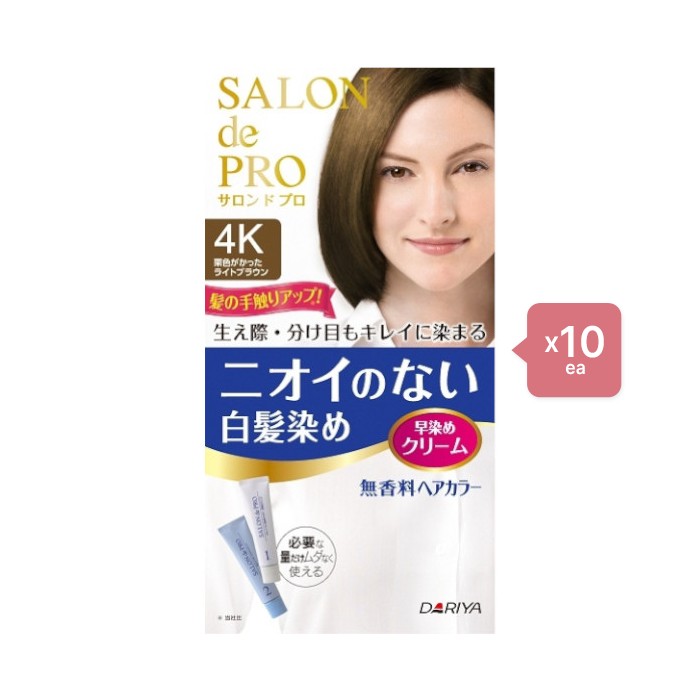 Dariya Salon De Pro - Hair Color Cream - 1box - 4K Chestnut light brow (10ea) Set