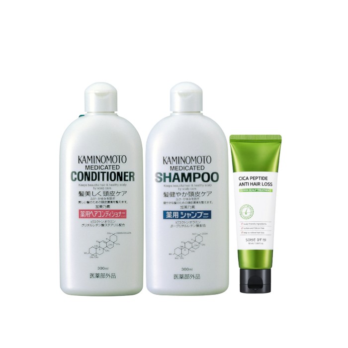 KAMINOMOTO X SOME BY MI Hair Care Shampoo & Conitioner & Treatment Set