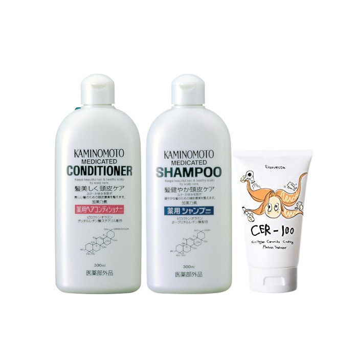 KAMINOMOTO X Elizavecca Hair Care Shampoo & Conitioner & Treatment Set