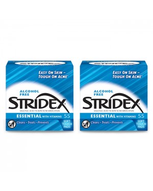 STRIDEX - Alcohol Free Essential Pads With Vitamins BLUE - 55pcs (2ea) Set