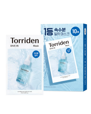 Torriden - DIVE-IN Low Molecular Hyaluronic Acid Mask Pack - 27ml*10ea