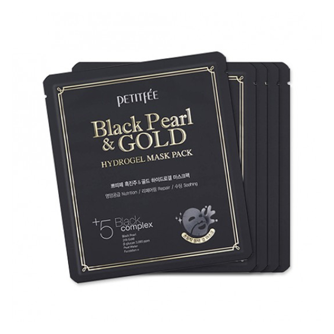 PETITFEE - Hydrogel Mask Pack - 5pcs - #Black Pearl & Gold