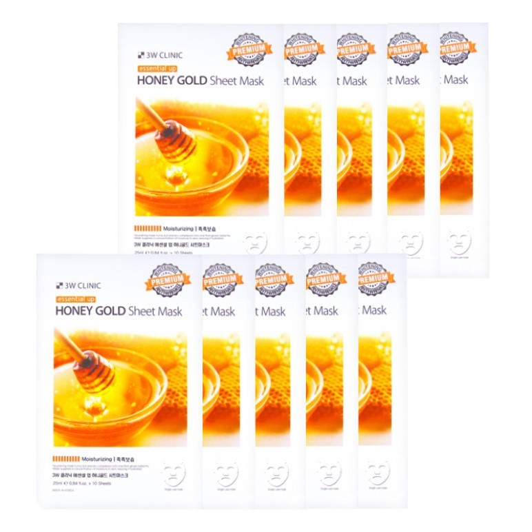 3WClinic - Honey Gold Essential Up Sheet Mask - 1pack (10pcs)