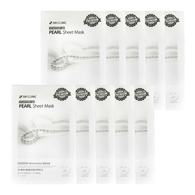 3WClinic - Pearl Essential Up Sheet Mask - 1pack (10pcs)