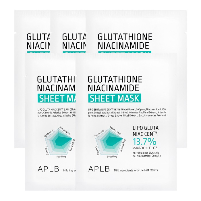 APLB - Glutathione Niacinamide Sheet Mask - 25ml (5pcs) Set