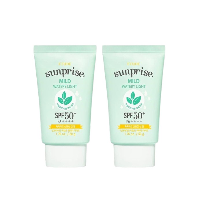 Etude Sunprise Mild Watery Light Sunscreen SPF 50+ PA++++ - 50g (2ea) Set