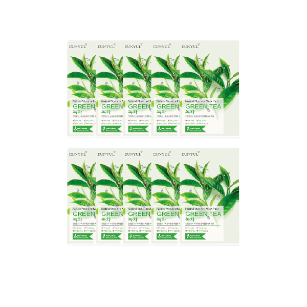 EUNYUL - Natural Moisture Mask Pack - Green Tea - 10pcs