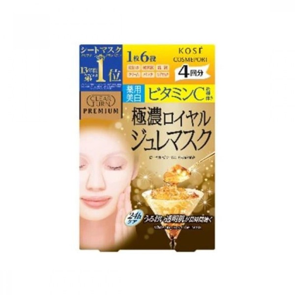 Kose - Clear Turn Premium Royal Jelly Mask - Vitamin C Mask - 4pezzi