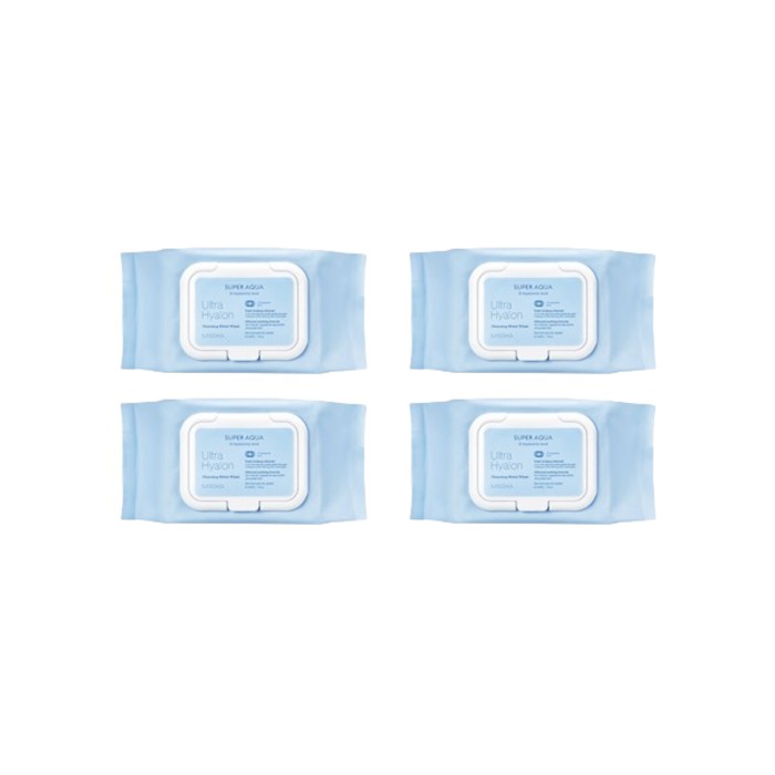 MISSHA - Super Aqua Ultra Hyalron Cleansing Water Wipes - 1pack (30pcs) (4ea) Set