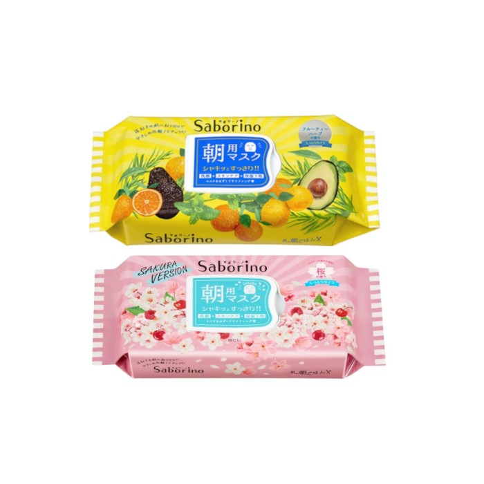 BCL - Saborino Morning Mask - Fruity Herbal - 32pc (1ea) & BCL - Saborino Morning Mask - 28 pc - Sakura (1ea)