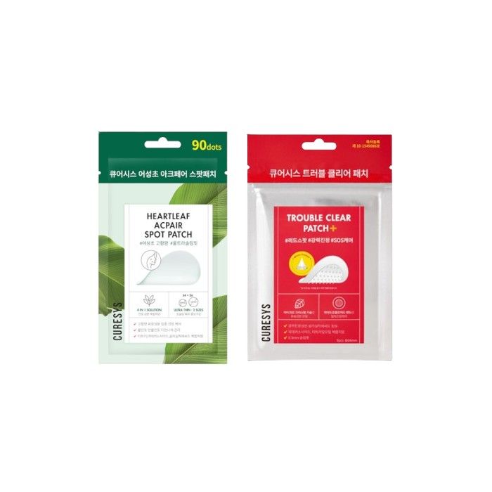 CURESYS - Trouble Clear Needle Patch - 9 Patches + Heartleaf Acpair Spot Patch - 90 Patches Set