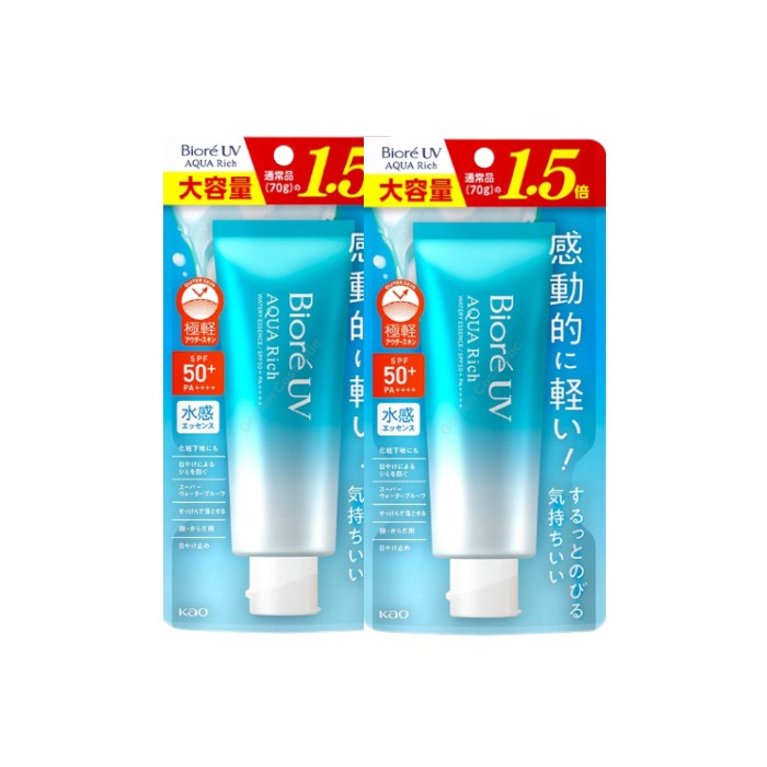 Kao - Biore UV Aqua Rich Watery Essence SPF50+ PA++++ - 105g 2pcs Set