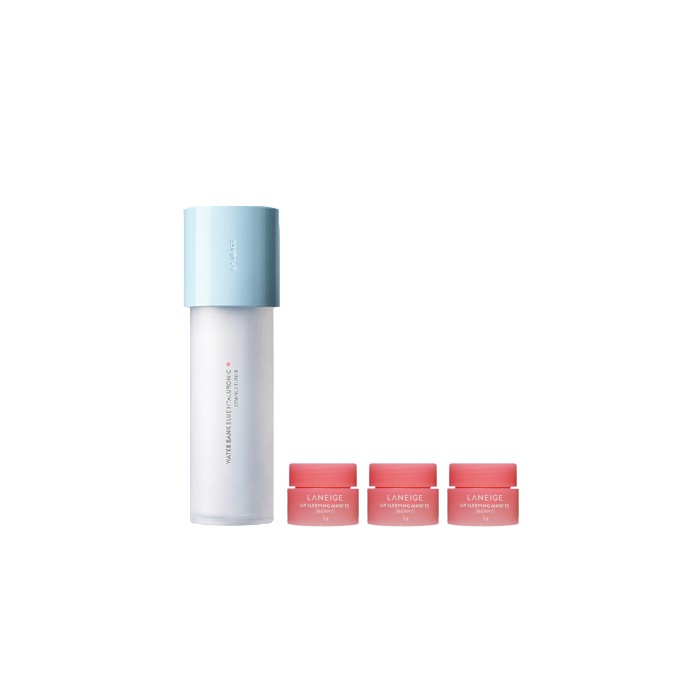 LANEIGE - Water Bank Blue Hyaluronic Essence Toner For Normal To Dry Skin - 160ml (1ea) + Lip Sleeping Mask EX - 3g - Berry (3ea) Set