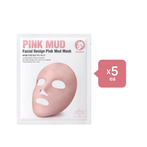 So Natural - Facial Design Pink Mud Mask (5ea) Set