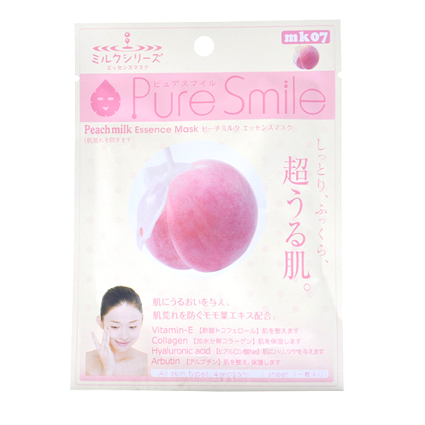 Sun Smile - Pure Smile Essence Mask Milk Series - Peach Milk - 1PC