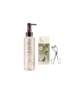 THE FACE SHOP Rice Water Bright Light Cleansing Oil - 150ml (1ea) + Daily Beauty Tools Eyelash Curler (1ea) Set