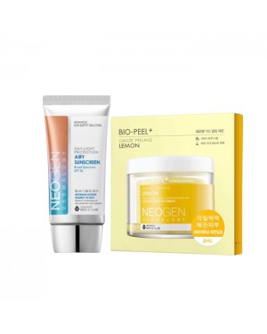 NEOGEN Dermalogy Bio - Peel Gauze Peeling - Lemon - 8ea + Day-Light Protection Airy Sunscreen SPF50+ - 50ml (1ea) Set