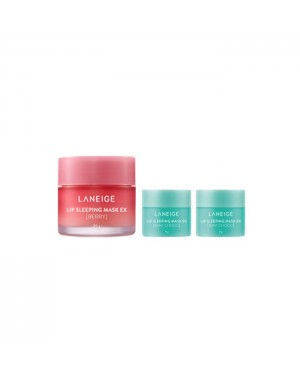 LANEIGE - Lip Sleeping Mask EX - 20g - Berry (1ea) + Lip Sleeping Mask EX - 8g - Mint Choco (2ea) Set