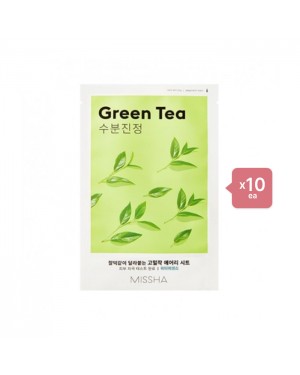 MISSHA Airy Fit Sheet Mask - Green Tea - 1pc  (10ea) Set
