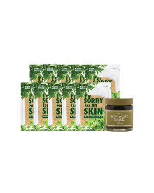 I'm From x I'm Sorry For My Skin Mugwort Mask Set - Forest green