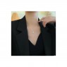 MsBlossom - Rhinestone Heart Pendant Necklace - One Size