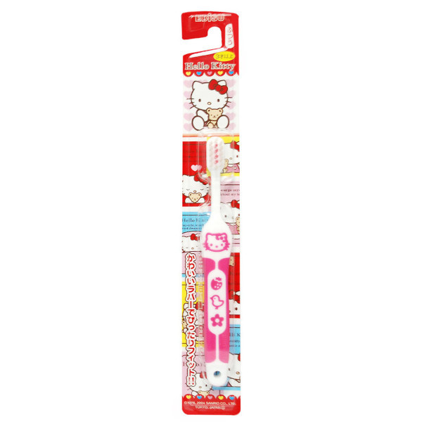Ebisu - Brosse à dents à manche en caoutchouc Hello Kitty - 1pc