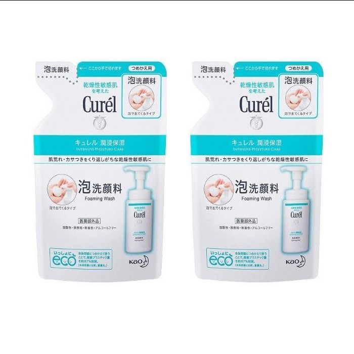Kao - Curel Intensive Moisture Care Foaming Wash - Refill 130ml 2pcs Set