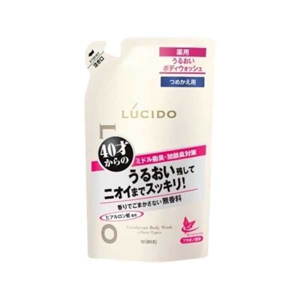 Mandom - Lucido Medicated Deodorant Body Wash Moisture Type Refill - 380ml