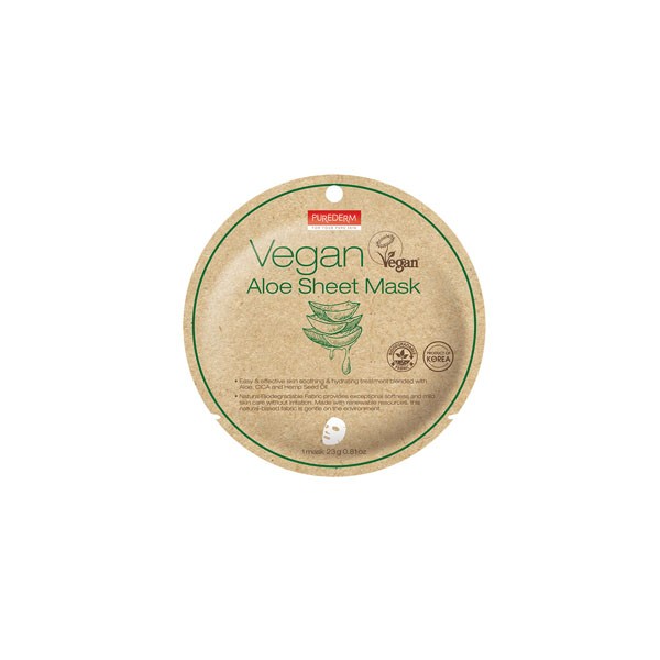 PUREDERM - Vegan Aloe Sheet Mask - 1pc