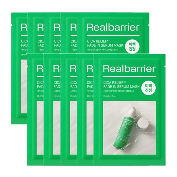 Real Barrier - Cica Relief Rx Fade In Serum Mask - 10pcs