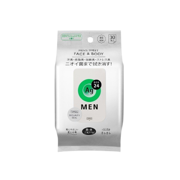 Shiseido - Ag Deo 24 Men's Sheet Face & Body (Antiperspirant / Deodorant) - 30pièces