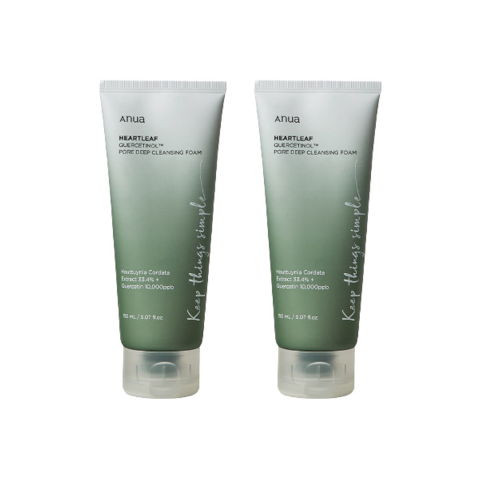 ANUA - Heartleaf Quercetinol Pore Deep Cleansing Foam - 150ml (2ea) Set