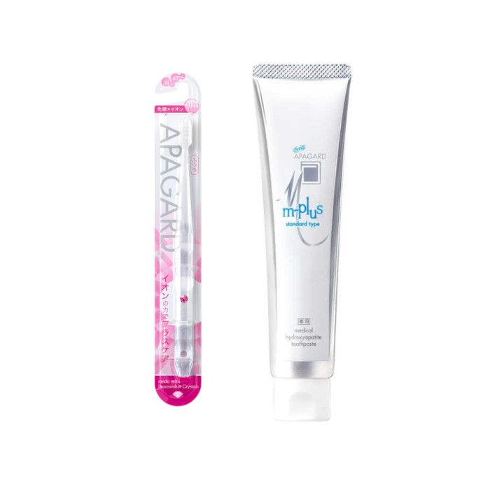 APAGARD - M-Plus Toothpaste - 130g (1ea) + APAGARD - Crystal Toothbrush - 1pc - Random Color (1ea) Set