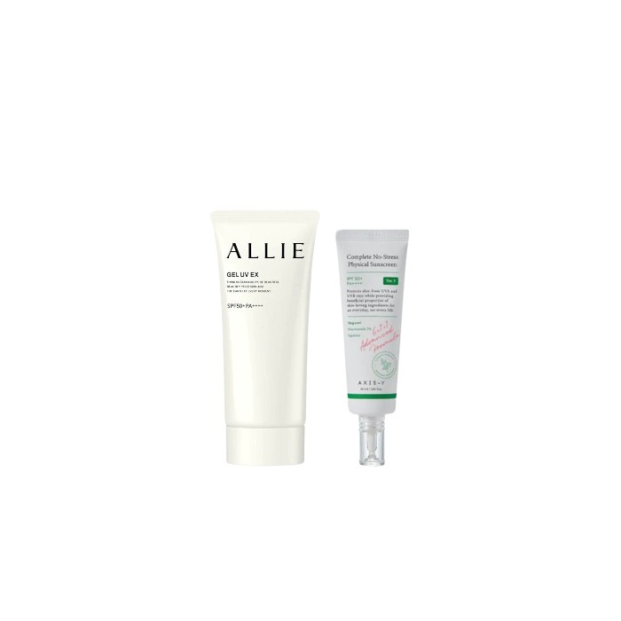 AXIS-Y - Complete No Stress Physical Sunscreen SPF50+ PA++++ - 50ml X Kanebo - Allie Gel UV EX SPF50+ PA++++ - 90g (New Version of ALLIE - Extra UV Gel SPF50+ PA++++ - 90g)
