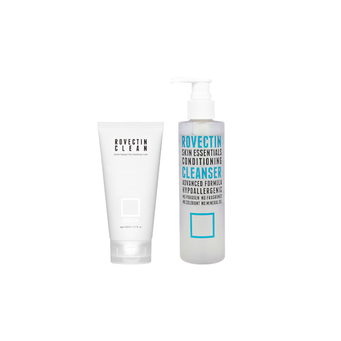 ROVECTIN - Skin Essentials Conditioning Cleanser - 175ml (1ea) + Clean Green Papaya Pore Cleansing Foam - 150ml (1ea) Set