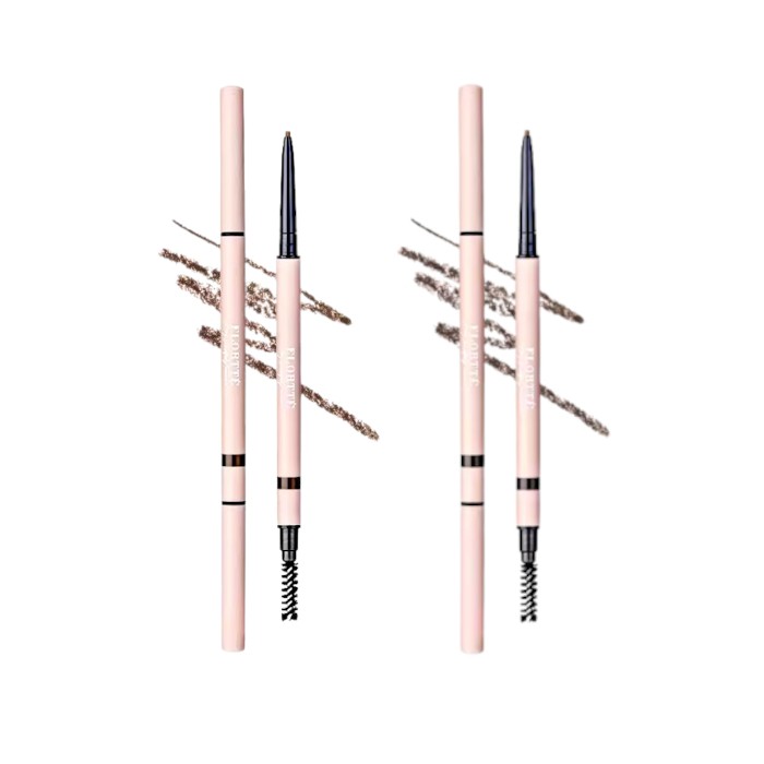 Flortte - My Beautiful Password Eyebrow Pencil - 0.05g - B1 Medium Brown (1 ea) + B2 Ash Brown (1ea) Set