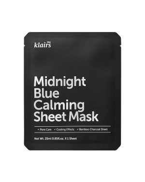 [Offres] Dear, Klairs - Masque en feuille apaisant bleu nuit - 1pièce